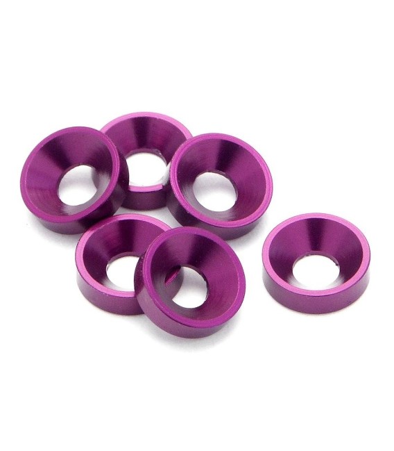 Cone Washer 3.0 mm / 4-40 Flathead (Purple / 6 pcs)