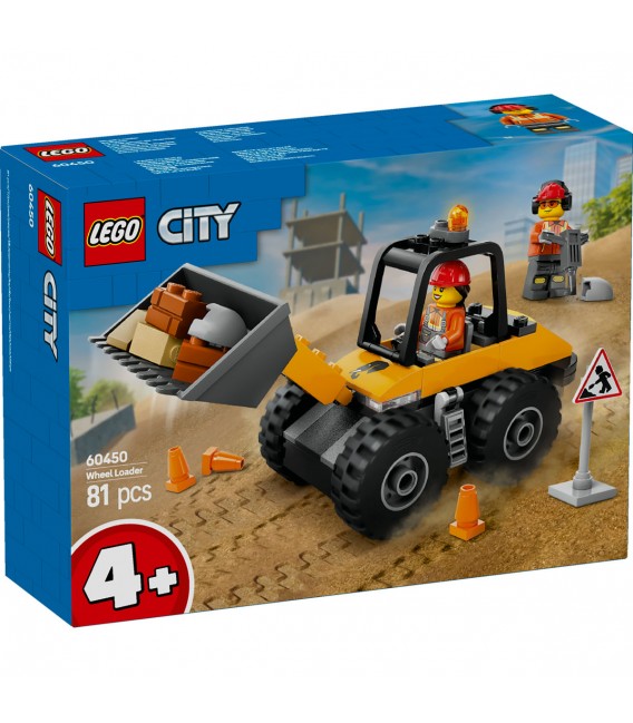 Încărcător pe roti galben pentru constructii LEGO 60450