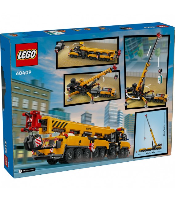 Macara mobilă galbenă de construcții LEGO 60409