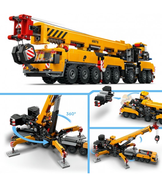 Macara mobilă galbenă de construcții LEGO 60409