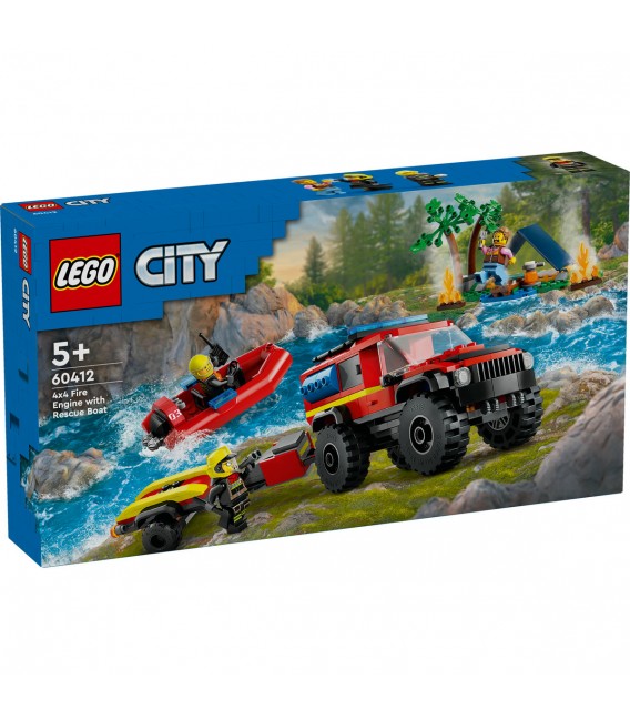 Camion 4X4 și barcă de pompieri LEGO 60412