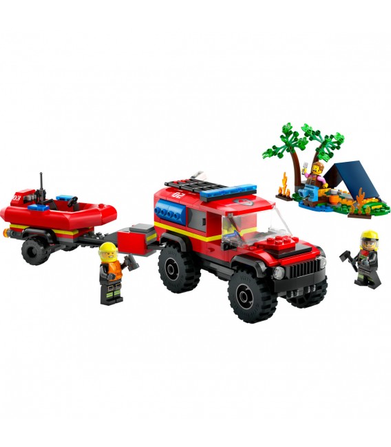 Camion 4X4 și barcă de pompieri LEGO 60412