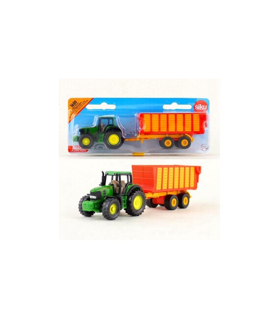 Tractor John Deere 7530 cu remorcă siloz Siku 1650